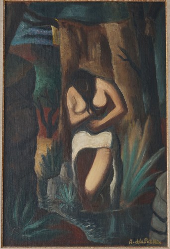 Tableaux et dessins Tableaux du XXe siècle - Amédée de La Patellière (1890-1932) Baigneuse aux aloes