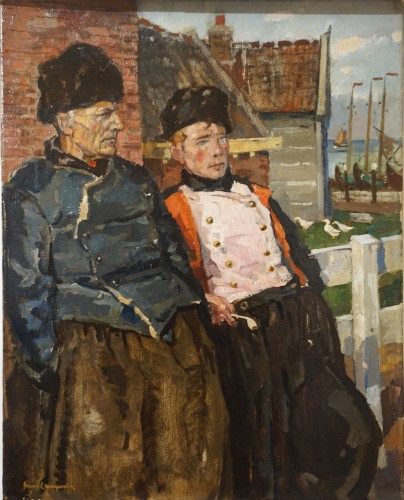 Frans Langeveld (1877-1939) Fishers at Volendam