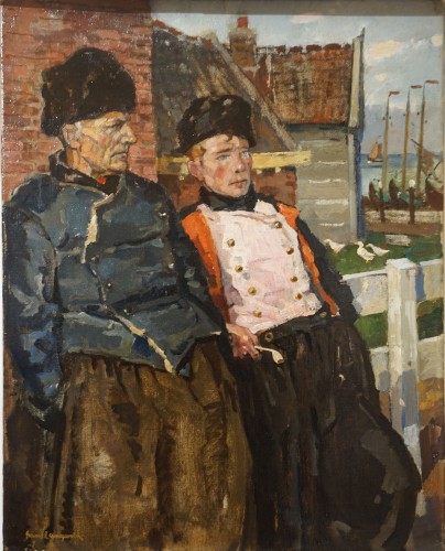 Frans Langeveld (1877-1939) Pecheurs a Volendam