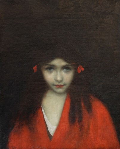 Jean-Jacques Henner (1829-1905) - Portrait de jeune fille symboliste