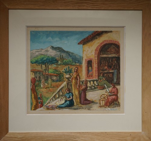 Scene provencale, Pierre Girieud (1876-1948) - Tableaux et dessins Style Art nouveau