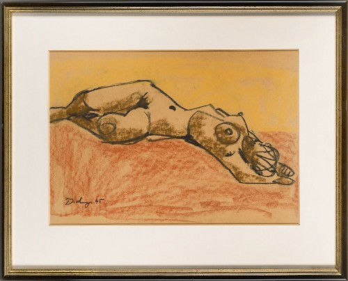 Nu allonge, 1945 Hugo Dachinger (Autrichien, 1908-1996) - Tableaux et dessins Style Années 50-60