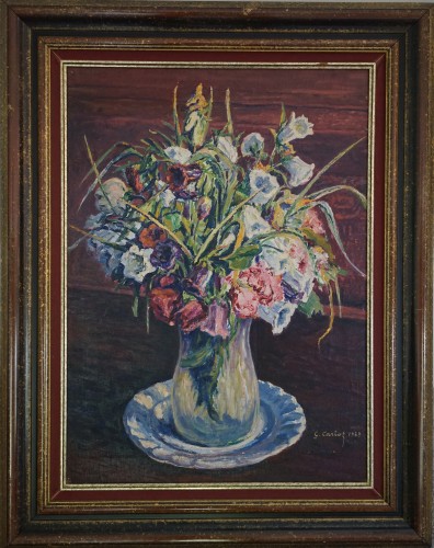 Bouquet de fleurs, Gustave Cariot 1929 - Tableaux et dessins Style Art nouveau