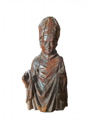 Buste de Saint évêque de XVe siècle
