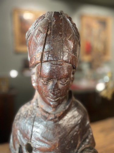 11th to 15th century - Bust of Saint bishop of 15th century