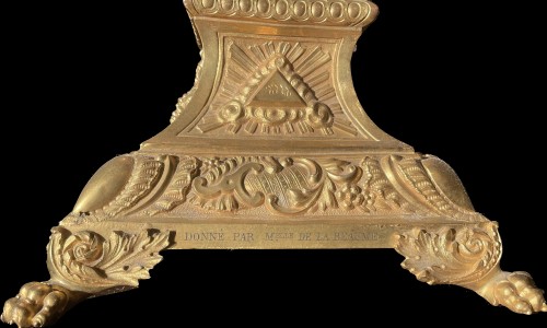 Grand ostensoir du XIXe siècle en laiton doré - Art sacré, objets religieux Style 