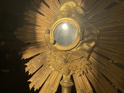 19th century - Large Monstrance In Golden Brass From The Nineteenth