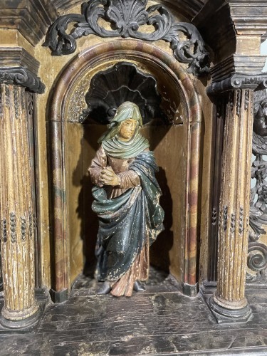 Art sacré, objets religieux  - Niche oratoire à la gloire de Sainte Thérèse d'Avila datée de 1837