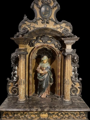 Antiquités - Niche oratoire à la gloire de Sainte Thérèse d'Avila datée de 1837