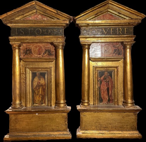 Antiquités - Paire de retables italiens vers 1500