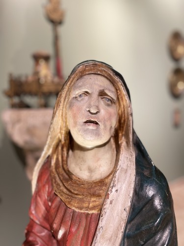 Art sacré, objets religieux  - Grande Vierge de calvaire du XVIIe siècle