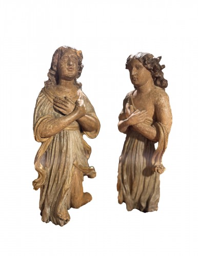 Pair Of Altar Angels - 17th Century