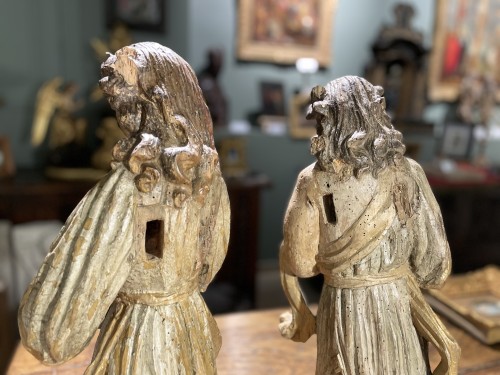 Pair Of Altar Angels - 17th Century - 