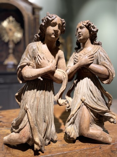  - Pair Of Altar Angels - 17th Century