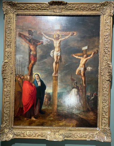 Antiquités - La Crucifixion - Ecole Flamande du 17e siècle