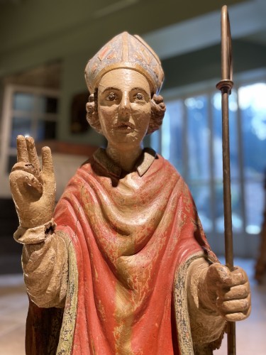 17th century - 17th century Seated Bishop Saint