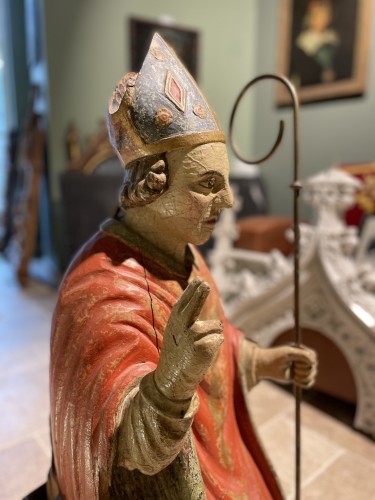  - 17th century Seated Bishop Saint