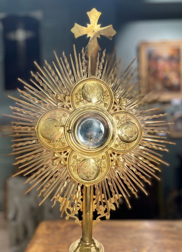 Religious Antiques  - Large 19th century Monstrance To The Evangelists