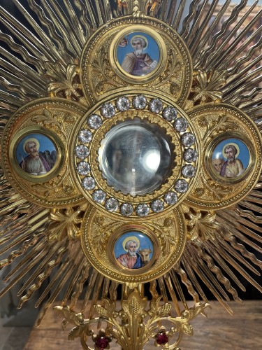 Antiquités - Large 19th century Monstrance To The Evangelists