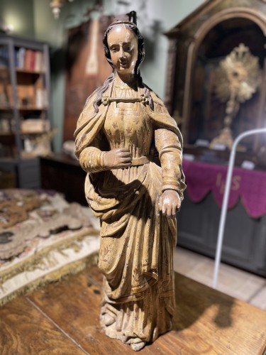 Saint Catherine -  17th century - Religious Antiques Style Louis XIV