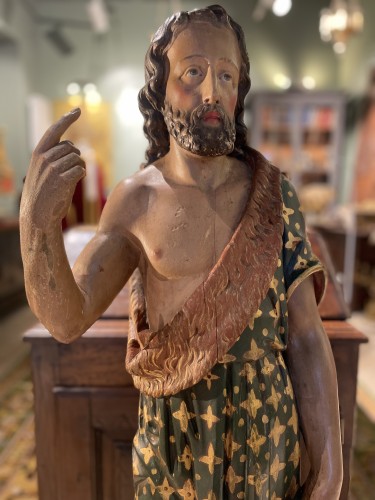 XIXe siècle - Saint Jean Baptiste, sujet en bois - XIXe