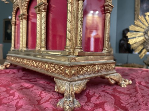 Hunting Reliquary In Gilt Bronze - 19th century - 