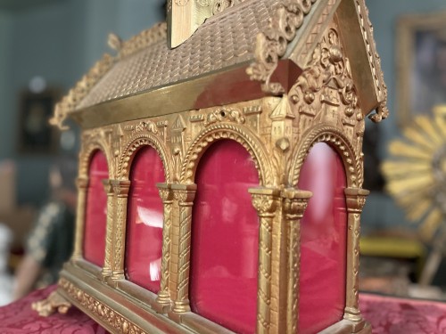 Hunting Reliquary In Gilt Bronze - 19th century - 