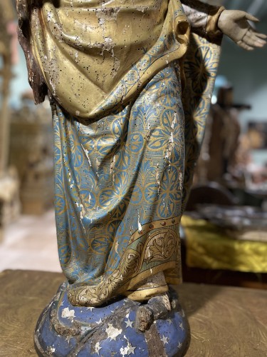 Vierge foulant le serpent - XVIIIe - Sculpture Style 
