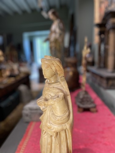 17th century - Madonna And Child In Alabaster - Italy 17th century