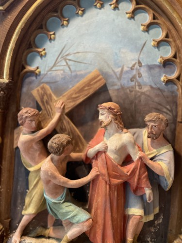 Antiquités - Large Complete Stations Of The Cross - Nineteenth