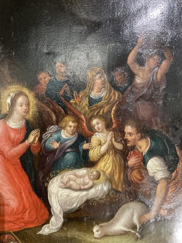 Tableaux et dessins Tableaux XVIIe siècle - L'Adoration des Mages, école Flamande du 17e siècle
