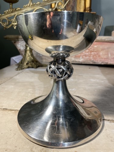 Consecrated Chalice And Its Paten In Silver - Memery et Cie Circa 1940 - Religious Antiques Style 