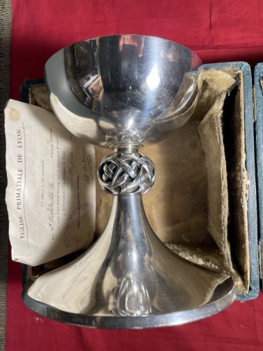 20th century - Consecrated Chalice And Its Paten In Silver - Memery et Cie Circa 1940