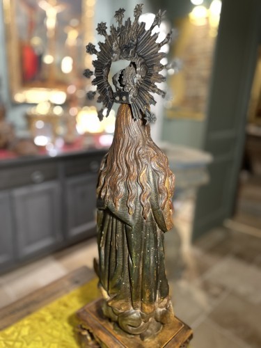 18th century - 18th century Virgin In Prayer And Her Silver Crown