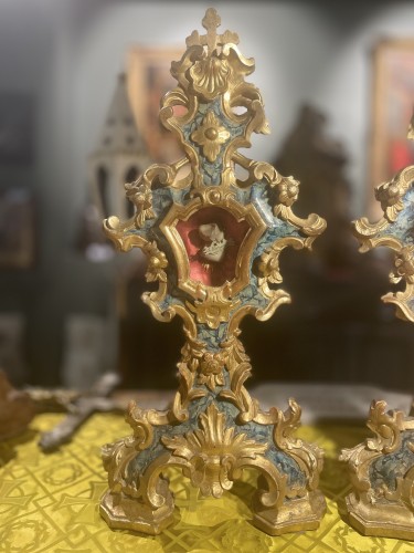 Antiquités - Pair Of 18th century Venetian Reliquary Monstrance