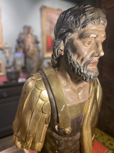 Buste reliquaire d'un saint soldat Rrmain- XVIIe - Le jardin des Moines