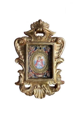 Le roseau de Saint Prosper, cadre reliquaire vers 1800