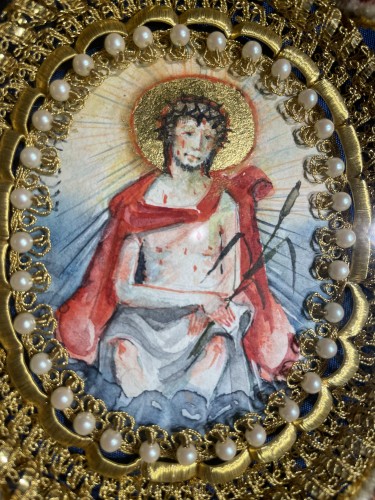 XVIIIe siècle - Le roseau de Saint Prosper, cadre reliquaire vers 1800