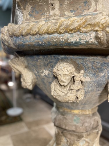Baptismal Fons With Rich Decors - XVIth - 