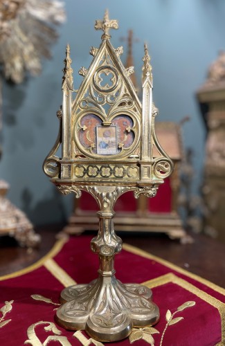 Reliquary Of The Passion And The Virgin - Nineteenth - Religious Antiques Style 