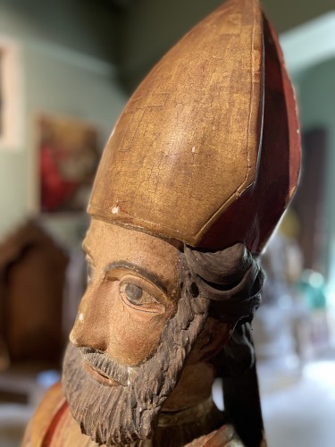 Imposing Reliquary Bust Of A Saint Bishop - Late 17th early 18th century - 