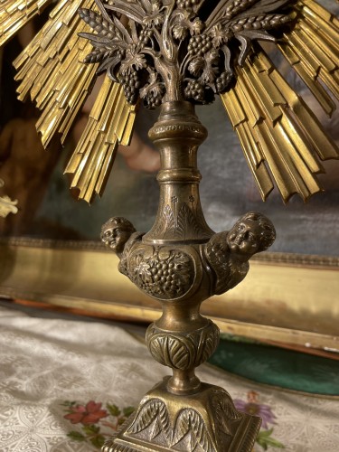 XIXe siècle - Ostensoir du XIXe siècle en bronze doré