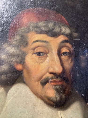 Antiquités - Portrait du cardinal Alphonse du Plessis de Richelieu - XVIIe