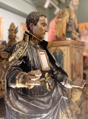 18th century - Large Reliquary Statue Of Saint Louis De Gonzague - 18th Century