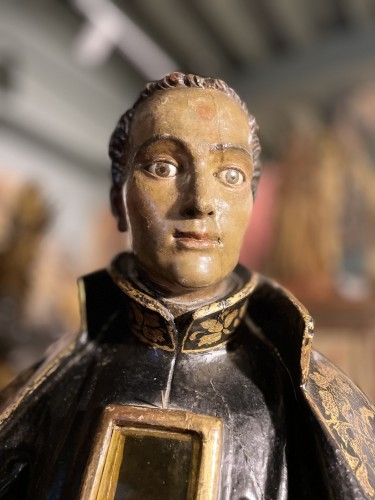 Large Reliquary Statue Of Saint Louis De Gonzague - 18th Century - 