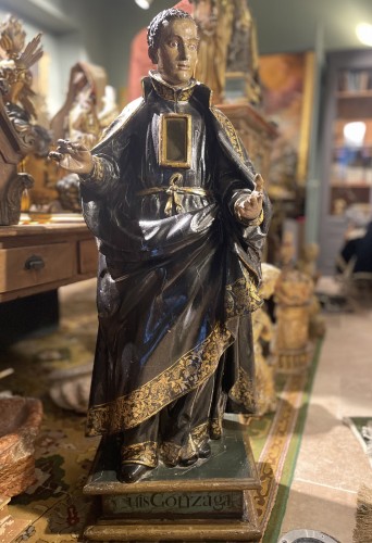 Antiquités - Large Reliquary Statue Of Saint Louis De Gonzague - 18th Century