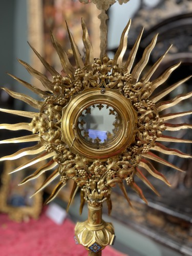 19th century - Large Brass Monstrance - 19th Century