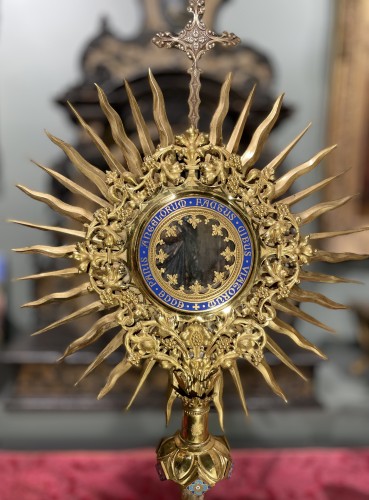  - Large Brass Monstrance - 19th Century