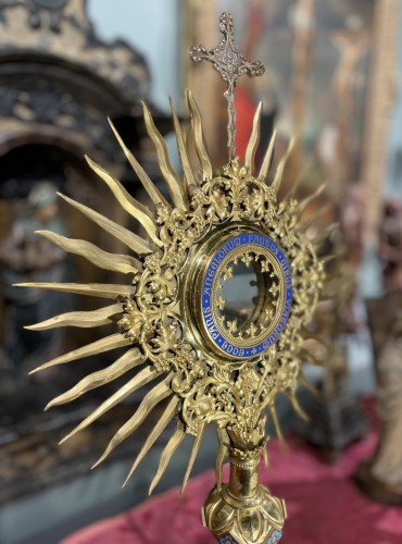 Antiquités - Large Brass Monstrance - 19th Century