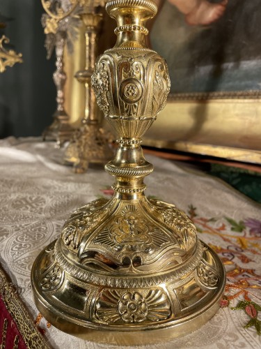 Religious Antiques  - Vermeil And Gilded Brass Chalice Circa 1830